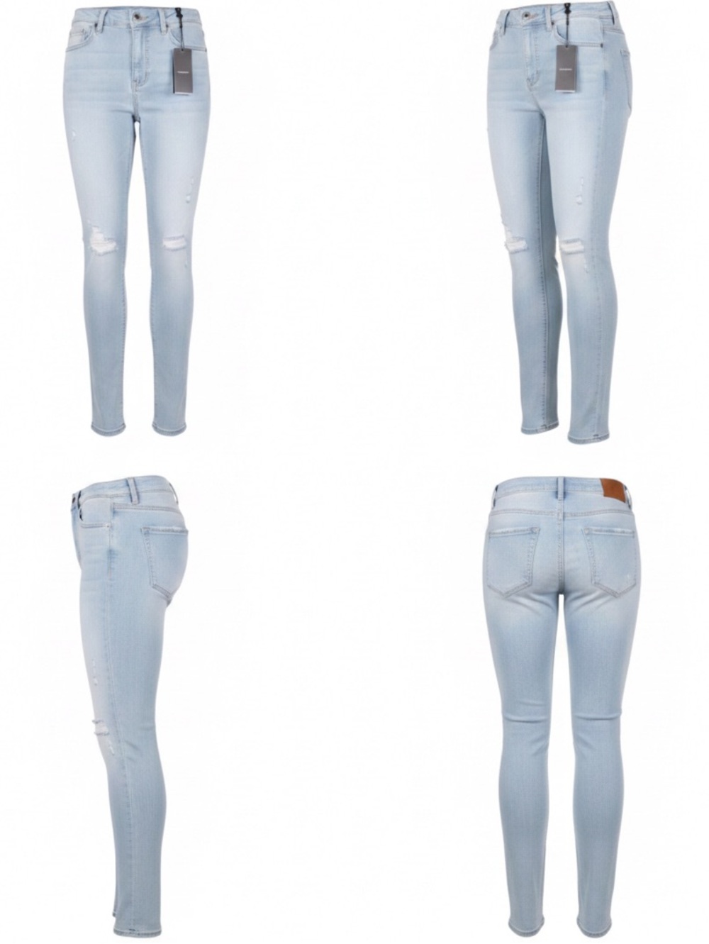 NWT Women’s Studio Blue High Waisted  Light Wash Distressed Skinny Jeans Size 27